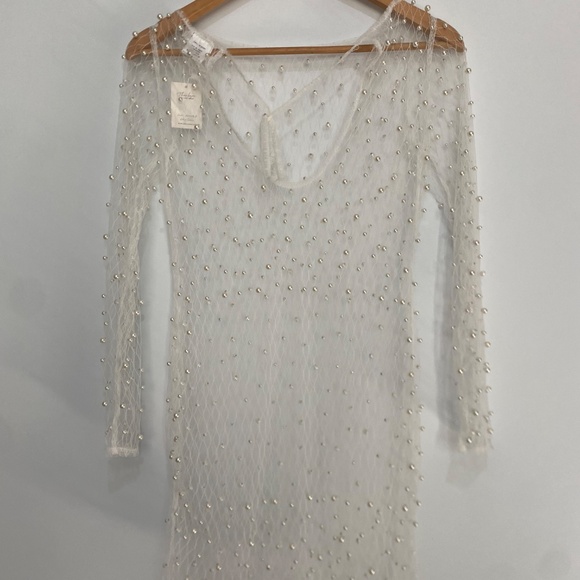 NWT Ezili S Margarite Faux Pearls Coverup Dres - Picture 5 of 13